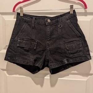 wild fable Black Cargo Pocket High-Rise Shorts